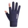 Mens Breathable Ice Silk Cycling Gloves 2-Finger Design Outdoor Riding Driving Sun Protection Lightweight