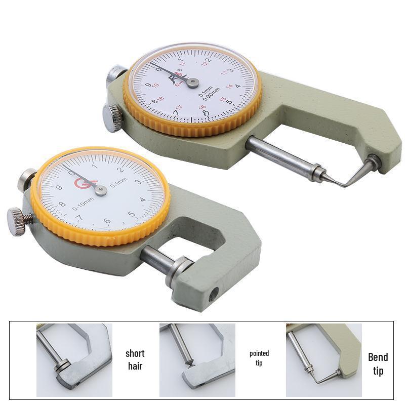 High Precision Thickness Gauge for 10-20mm Steel Pipes with Flat Tip Elbow, Accurate To Thousandth.