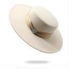 Flat Top Top Hat Female British Versatile Retro Beige Woolen Black White Felt Hat 10Cm
