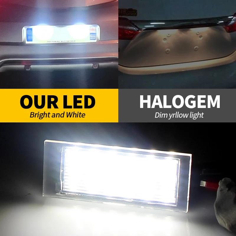 2Pcs White LED Number License Plate Light for Renault Clio Laguna 2 Megane 3 Twingo Master Vel Satis 12v Car Accessories