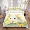 3pcs Lemons and Small Animal Bedding Set, Including 1 Quilt Cover and 2 Pillow Shams, Without Filling, Soft and Comfortable Home Bedroom Fab