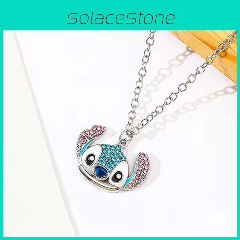 Charming Alloy Cartoon Stitch Necklace With Sparkling Rhinestones For Trendy Style