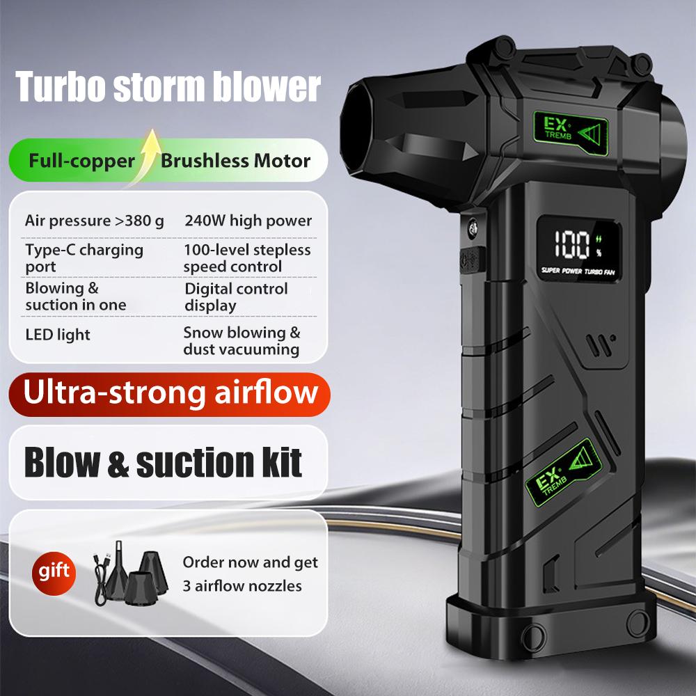 Powerful Violent Fan 990000RPM Turbo Air Blower With Power Bank High Speed Brushless Turbo Blower With LED Lighting