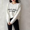 Sweatshirt Women's Fashion Crew Neck Loose Top Casual Pocket Print Pullover