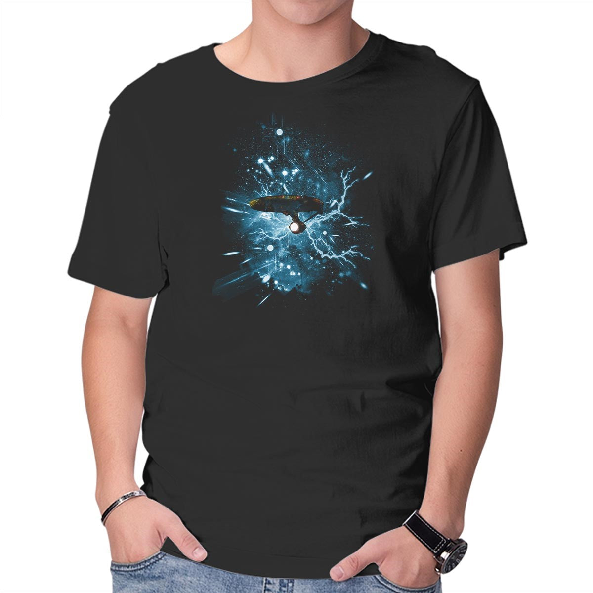 Unisex Crew Neck T-Shirt Space Trap Graphic Short Sleeve Casual Tee XL