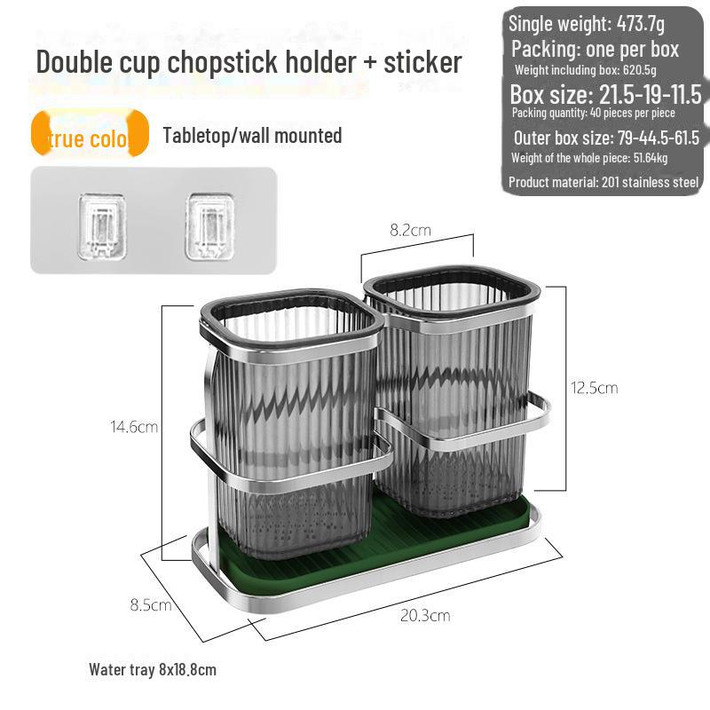 Multi-functional Stainless Steel Kitchen Knife & Utensil Holder with Cutting Board Storage
