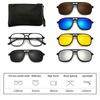 23XXA Gather 6PCS Magnetic Polarized Clip On Sunglasses Women Men Plastic Frame for Night Driving Sunglasses UV400