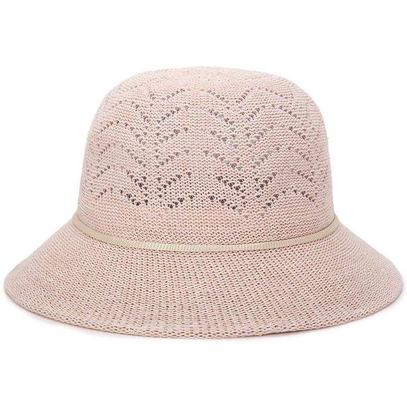 Middle-aged and elderly women's openwork sun hat, casual breathable sunshade bucket hat, fashionable sun protection hat