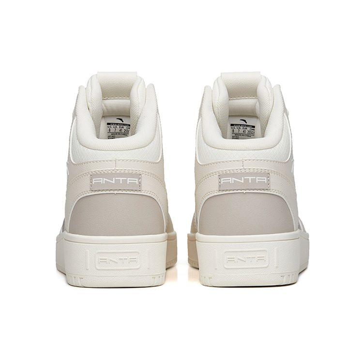 Anta Abrasion Resistant High Top Skateboard Shoes Men's White Gray 912238013-3