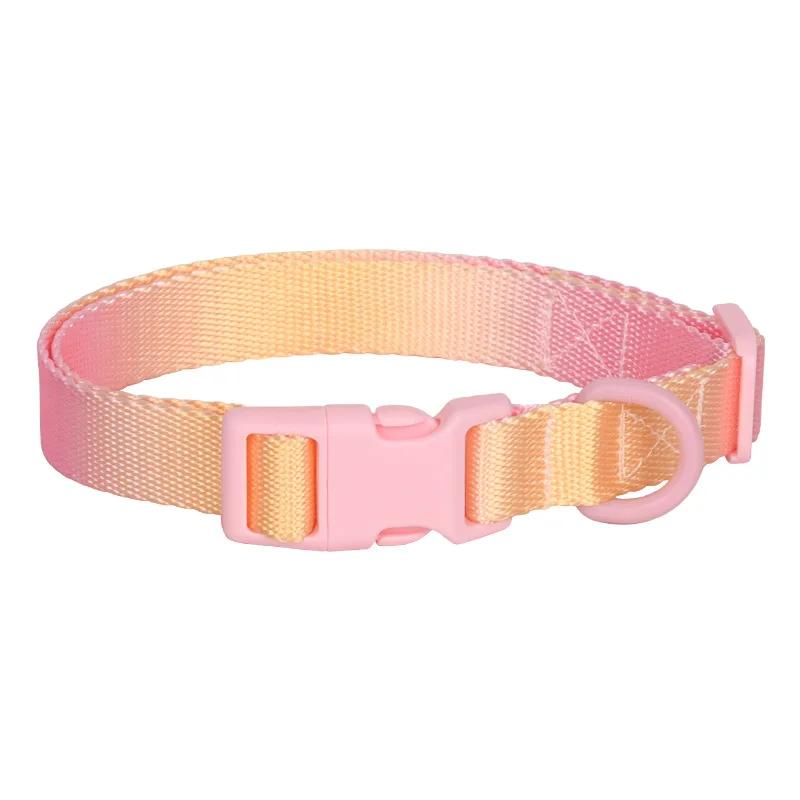 Nylon Hunde Katze Halsband Verstellbar Katze Kleiner Hund Leinen Farbverlauf Haustier Halskette Mode Halsbänder für Kleine Mittlere Große Hunde