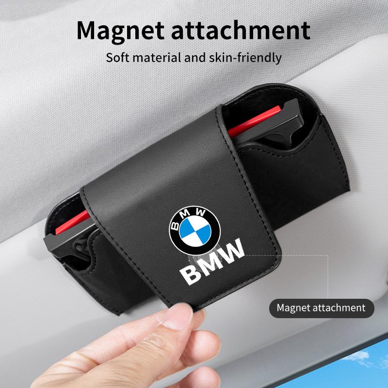 BAGF7 2026 Car Sticker Car Sun Visor Glasses Clip Sunglasses Protective Box Storage Case For BMW E46 E90 E60 F30 F10 E39 E36 F20 E87 E