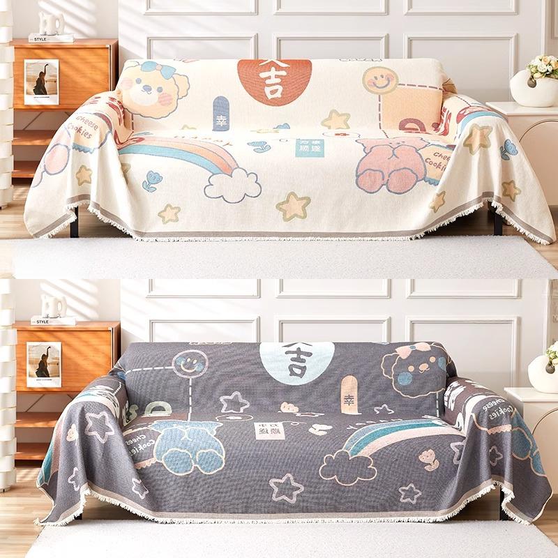 Cartoon Cute Sofa Cover Cloth Four Seasons Universal Chenille Sofa Cushion Cloth Universal Sofa Cover Slipcover
