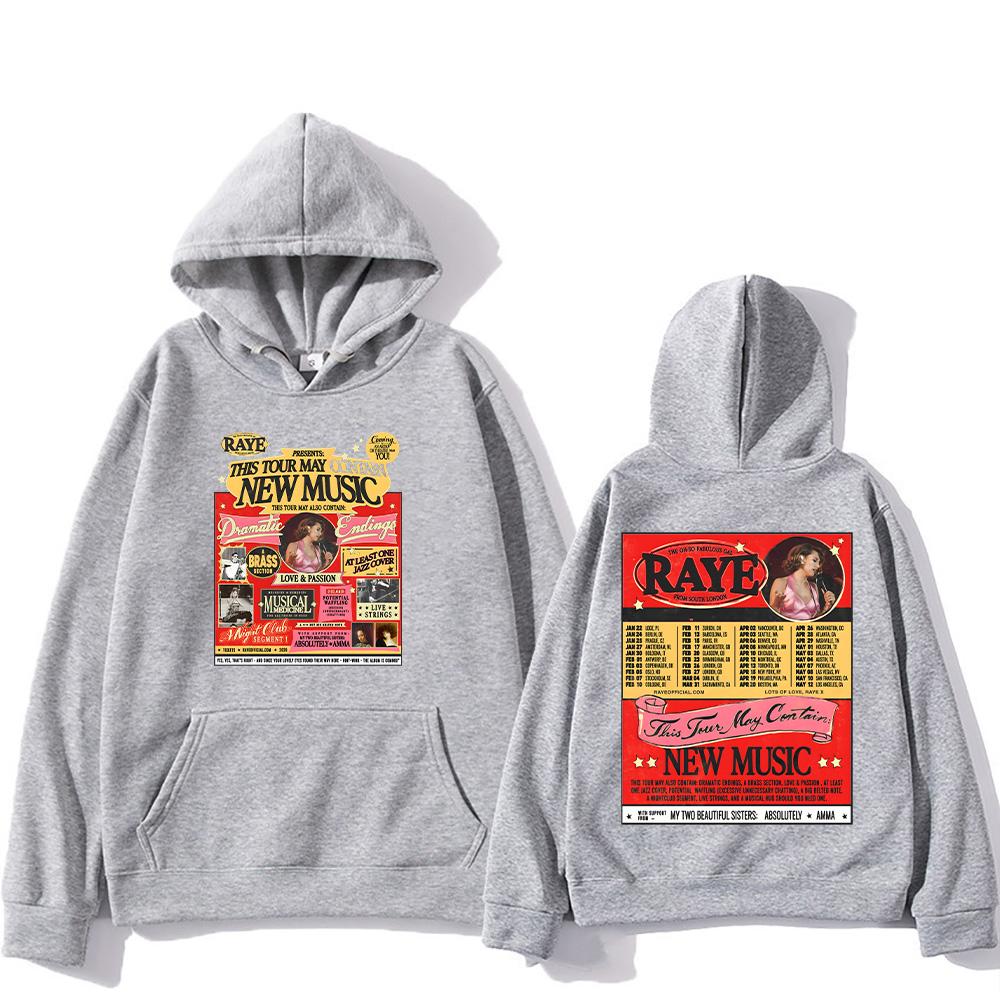 Raye Harajuku Fashion Hoodies Raye Tour 2026 Graphic Clothing Fall Long Sleeve with Hooded Men Women Sweatshirt Casual