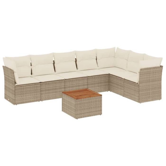 VidaXL Garden Lounge Set with Cushions 8 Pcs, Patio Sofas, Patio Furniture Set, Outdoor Furniture, Beige 3223678