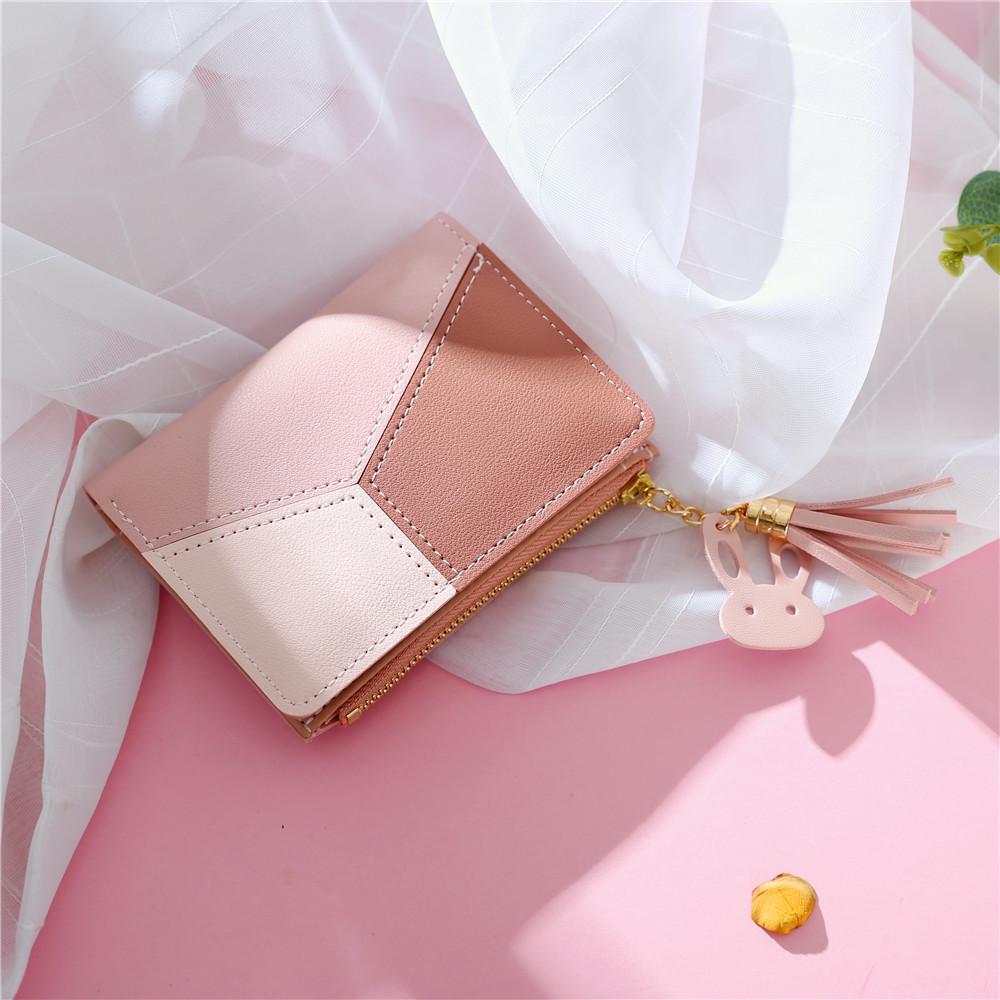 Кошелек с кисточкой Женский Маленький Милый Короткий Кошелек Пэчворк Кредитная Карта&Amp;Кошельки-держатели для банковских карт Кошельки на молнии Женский кошелек для монет