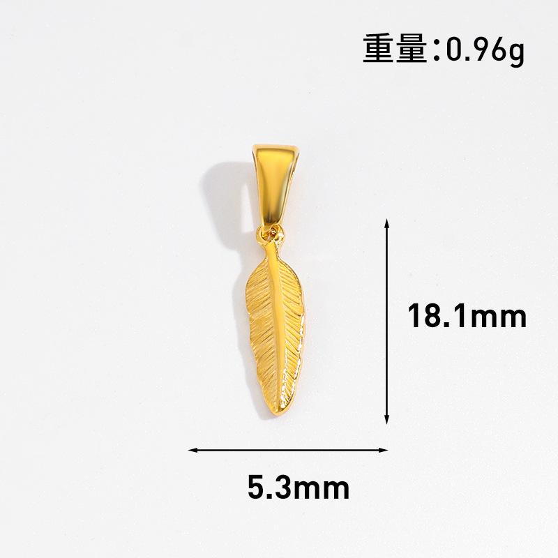 Various 18k Gold Feather Flower Charms Heart Face Pendant  Stainless Steel Diy Jewelry Accessories for Necklace Bracelet Gift