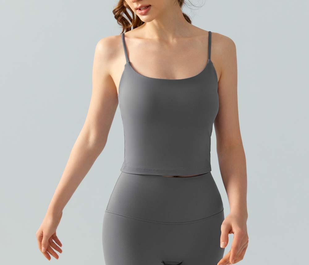 

Женский летний спортивный топ-майка с U-образным вырезом, ощущение обнаженности - однотонный, облегающий, удобный Extra Large