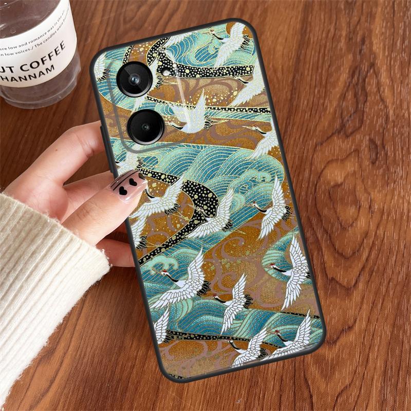

Art Crane Waves For Realme 15 14 11 12 13 Pro Plus C35 C71 C75 C65 C55 C63 C61 C53 C51 C67 GT6 GT7 Pro Case Realme C33