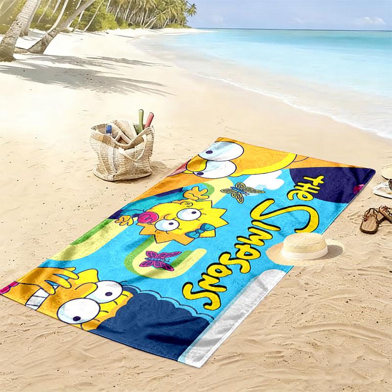 The Simpsons Poster Print Beach Towel, Large Soft Quick Dry Towel for Beach Camping Swimming
