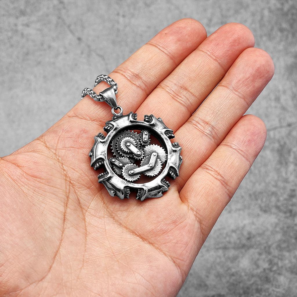 Steampunk Mechanical Gear Gothic Skull Stainless Steel Men Women Necklaces Pendants Chain Punk Jewelry Creativity Gift Wholesale