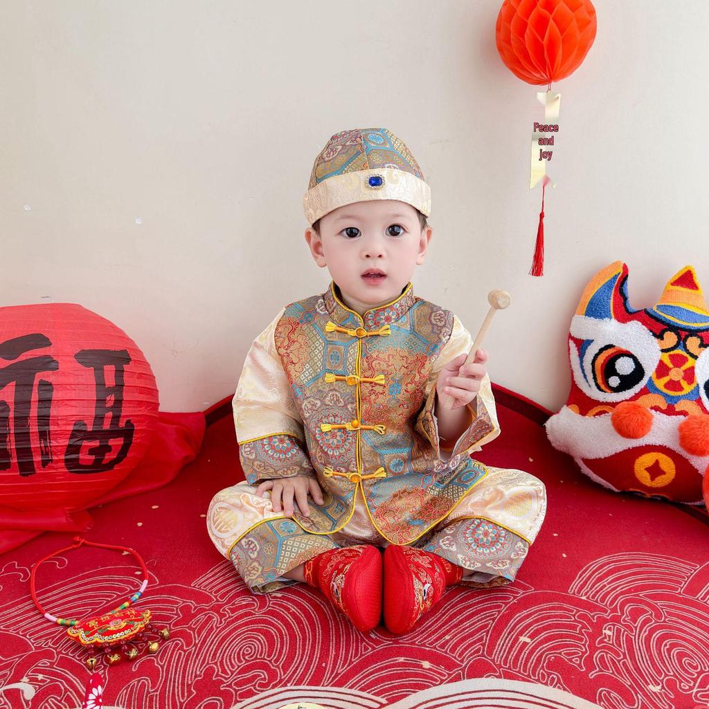 Baby's First Birthday Chinese-Style Tang Suit Set for Boys and Girls