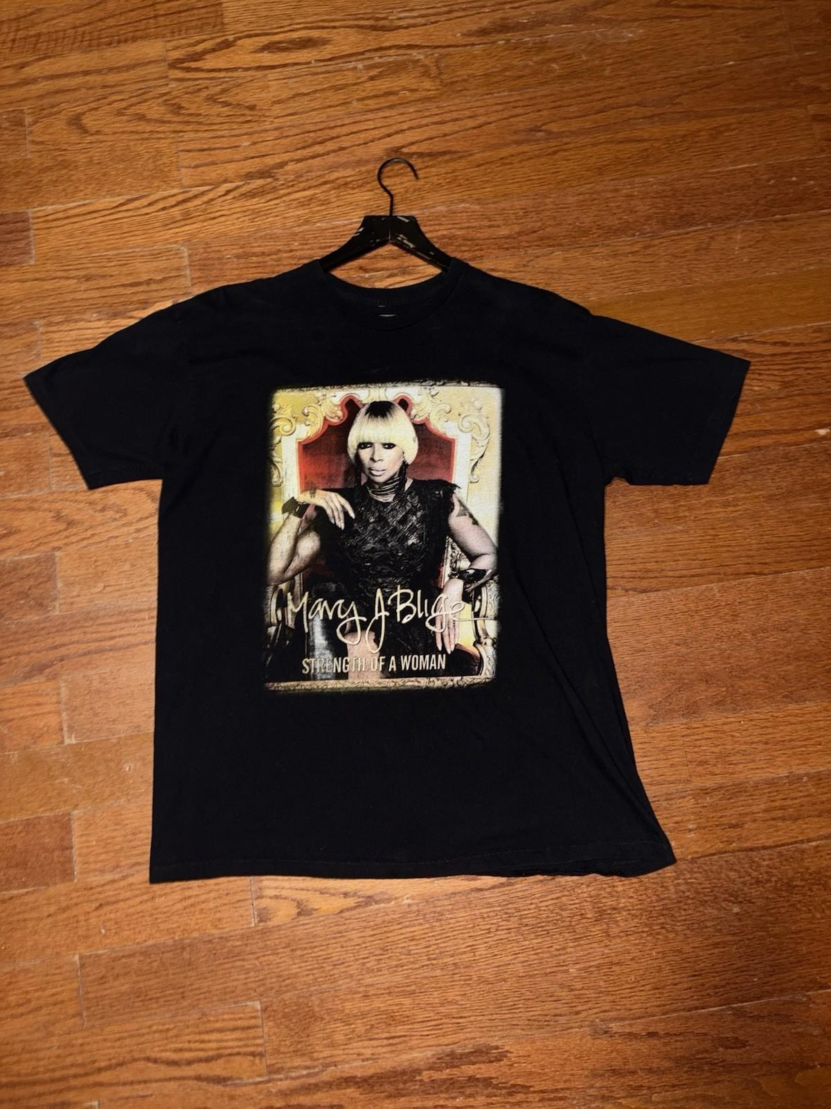 Mary J Blige Rap Tee Shirt Mens L Black Hiphop Y2K Short Sleeve R&B Woman Tour Unisex T-Shirt XXXXL