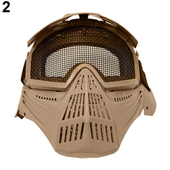 Taktická Airsoft Pro celoobličejová maska s ochrannými brýlemi s kovovou mřížkou