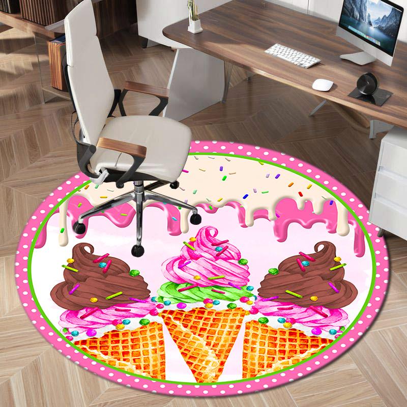 1Pc food theme Printed circular carpet, home door mat, outdoor travel protection carpet A5