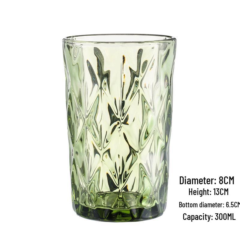 Embossed Glass Tumbler: Versatile Cup for Mouthwash, Juice, Milk, or Beer