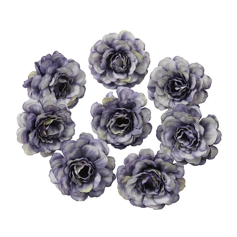 

Silk Rose Artificial Flower Head Fake Flower For Home Decor Christmas Party Marriage Wedding Decoration DIY Wreath Accessories 10PCS серый