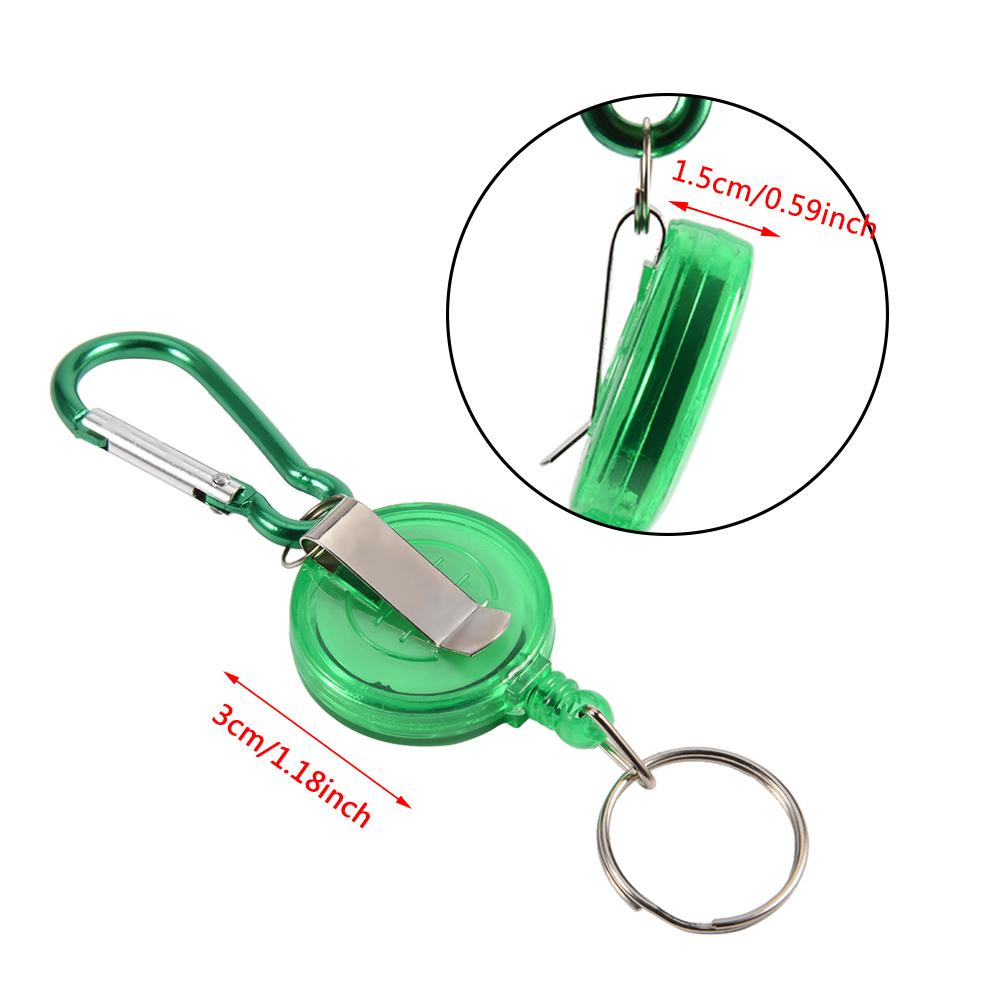3 Stück Angelwerkzeug Nylonkordel Stopper Einziehbarer Ring Rollenhalter Schlüsselanhänger (Grün)