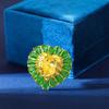 Type Magnetic Buckle With Diamonds, Two-Color Yellow-Green Brooch, High-End Sense, Niche Simplicity, No Damage To Clothes, No Holes, Small Brooch