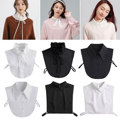 New Lapel Fake Collar Vintage Detachable Shirt Collar for Women Blouse Sweater False Collar Lapel Top Neckwear Ties
