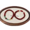 Sandalwood Bead Bracelet with Green Chalcedony Gourd and Floral Fragrance