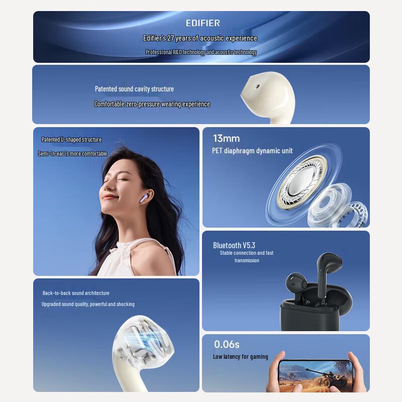 Edifier Zero Air True Wireless Bluetooth Earbuds