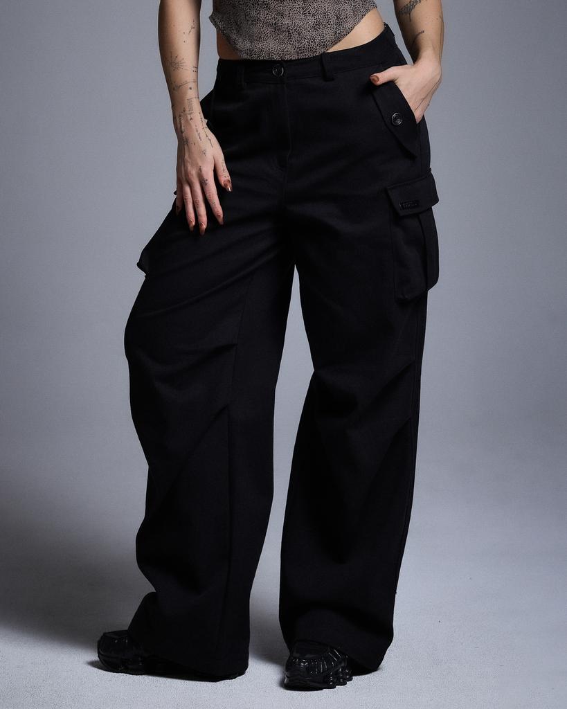 Kulsiseu Cs Cargo Wide Jeans-057 (Black)