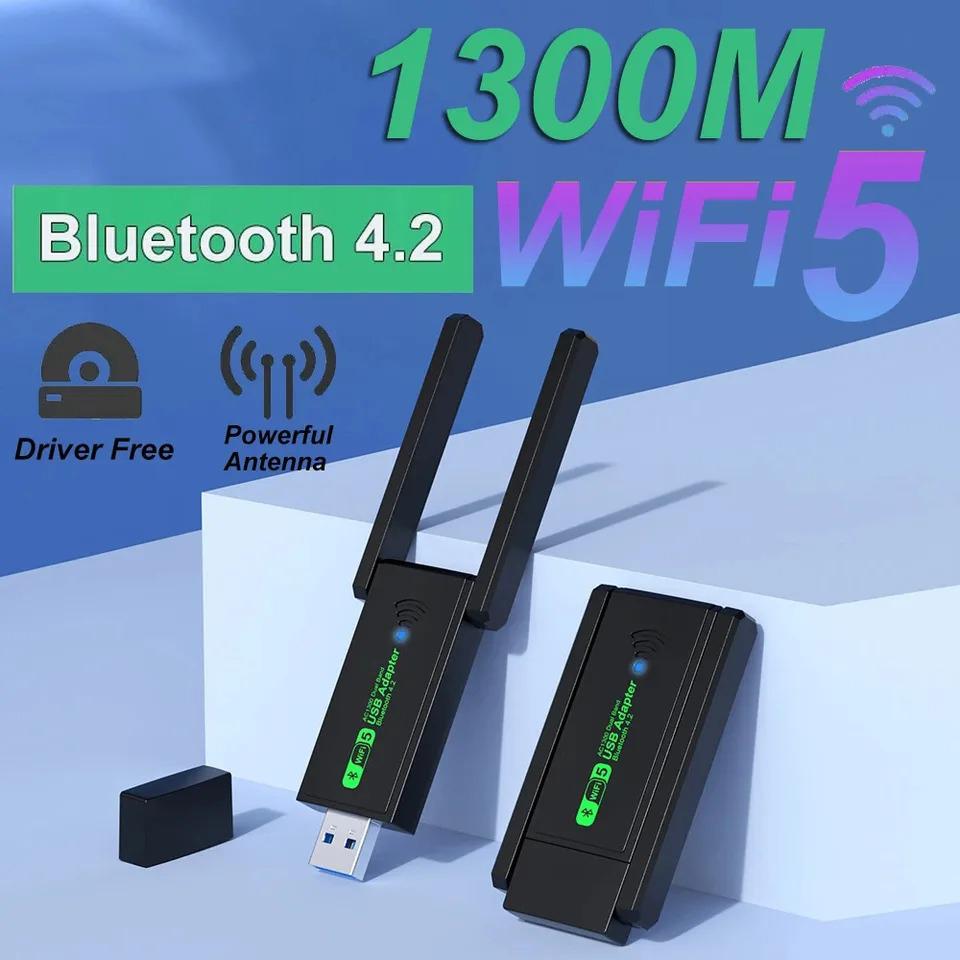

1300 Мбіт/с, дводіапазонний WiFi-адаптер, USB 3.0, бездротова мережева карта, 2,4 ГГц/5 ГГц, міні-ключ-приймач WiFi, передавач для ПК/ноутбука/настільного ПК