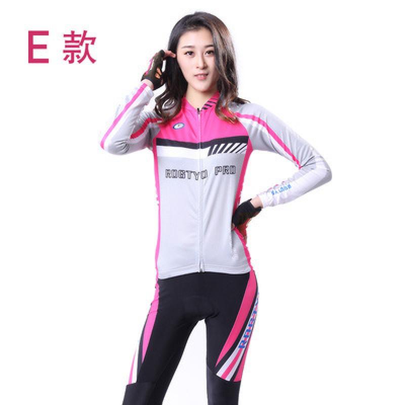 Womens Long Sleeve Cycling Jersey Pants Set Mountain Bike Riding UV Protection Windproof