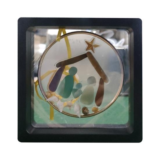 Sea Glass Nativity Christmas Ornament Beach-Inspired Hanging Ornament Nativity Christmas Tree Decoration for Xmas Tree Coastal Home Decor