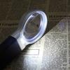 3X Folding Lamp Loupe Magnifier Reading Portable Handheld Illuminated Magnifying Glass with 2 LED Lights for Newspaper