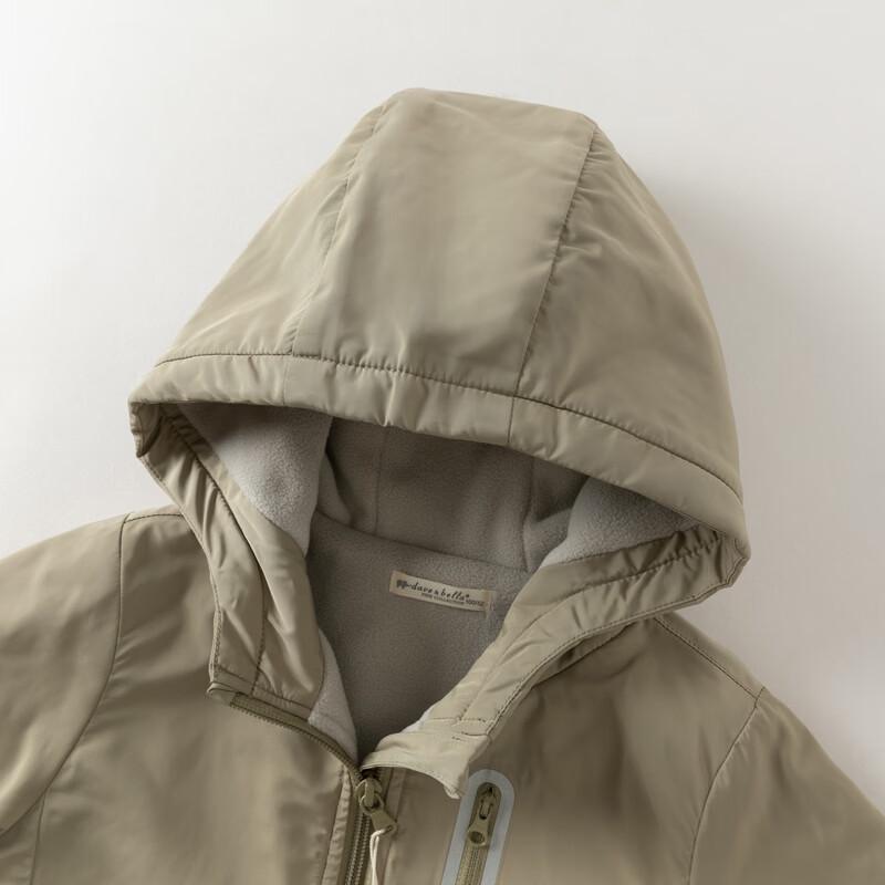 DAVE&BELLA Kids' Hooded Plush-Lined Windbreaker Jacket