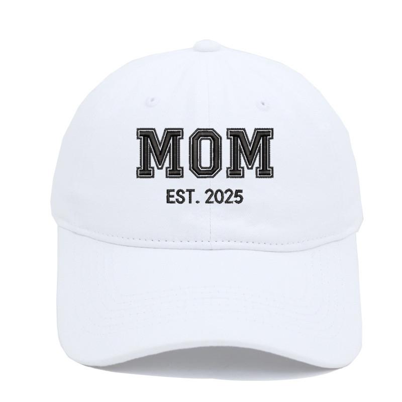 Dad Mom Waterwashed Cotton Baseball Cap With Embroidery For Casual Outdoor Wear