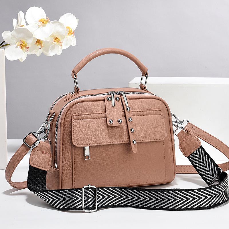 Strukturierte Multi-Pendler Umhängetasche - Vielseitige, Schlichte, Mehrschichtige Schulter-Handtasche