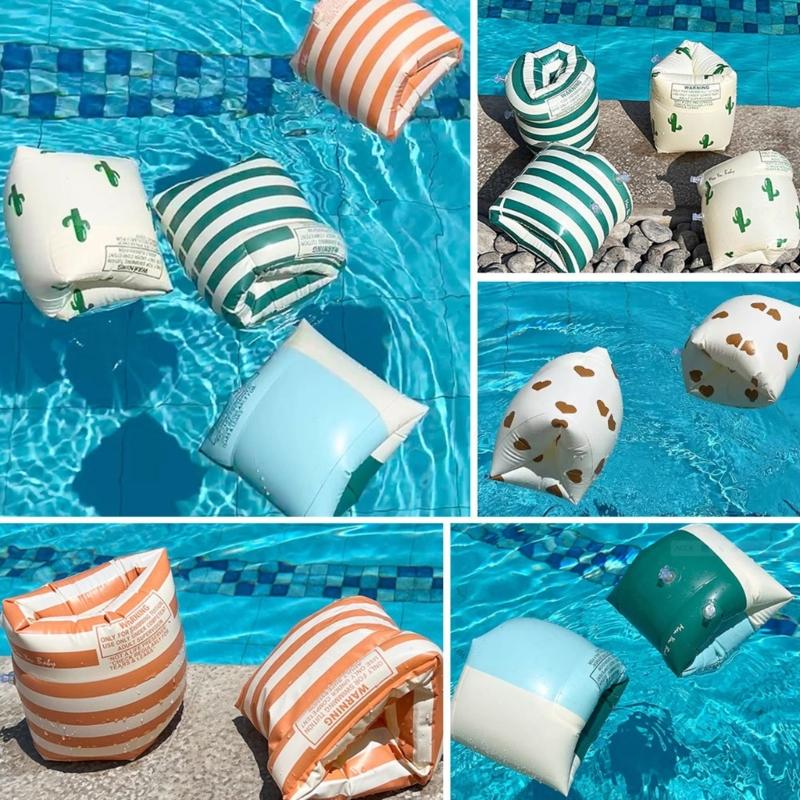 1Pair Swim Arm Floaties Swimming Arm Float Circle Inflatable Swim Armbands Swim Floater Sleeves for Adult and Kids