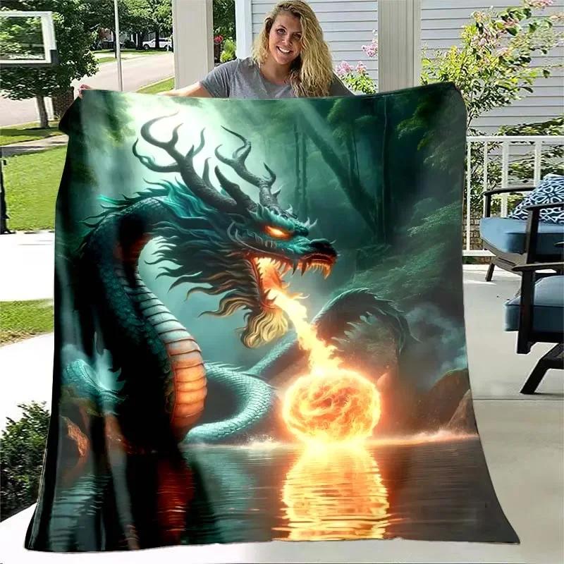 Chinese Style Dreamy Dragon Cartoon vintage Blanket living room bedroom home decor children's room baby blankets birthday gift