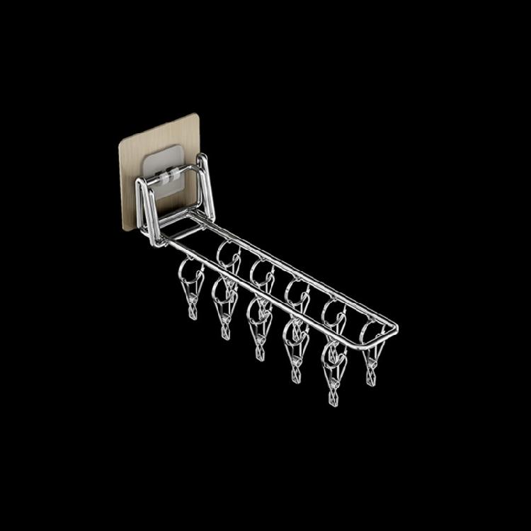 Wall Mounted Sock Hanger Stainless Steel Folding Drying Rack for Towel Underwear