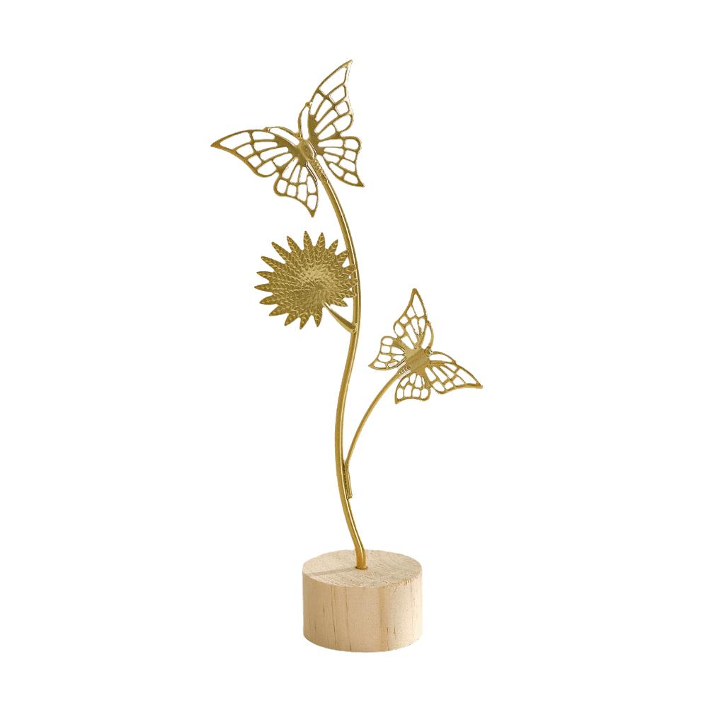 Sunflower Leaves Butterfly Ginkgo Leaf Ornament Hollow Out Metal Art Ornaments Table Top Ornament