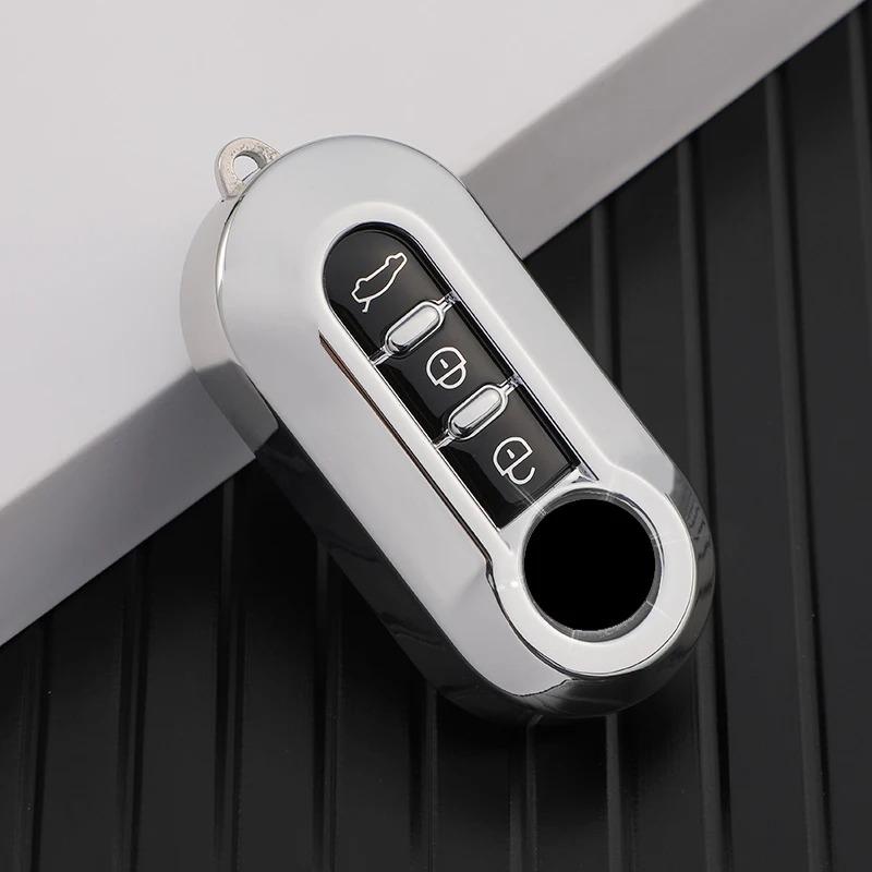 3 Buttons Tpu Car Flip Key Case Cover For Fiat Ducato 500 500L Panda Grande Punto Lancia Musa Auto Shell Fob Key Cover Key Shell