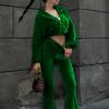 FD1541 Women's Fashion Solid Color Loose High-Waisted Nine-Point Suit Pants - New Spring/Autumn Style 2024