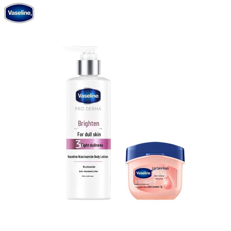 Vaseline Niacinamide Body Lotion & Peach Lip Balm Set